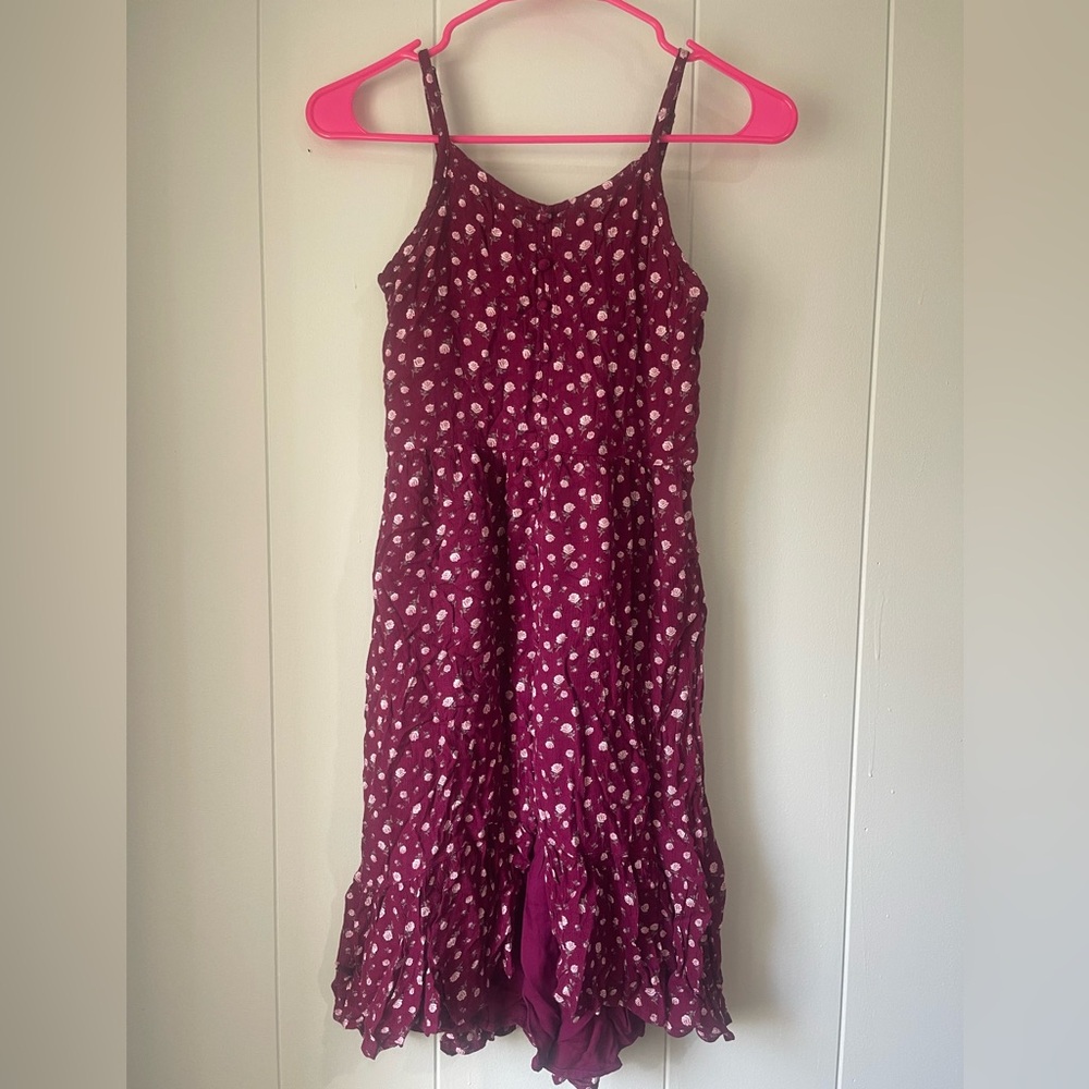 Abercrombie Kids Burgundy Floral Dress
